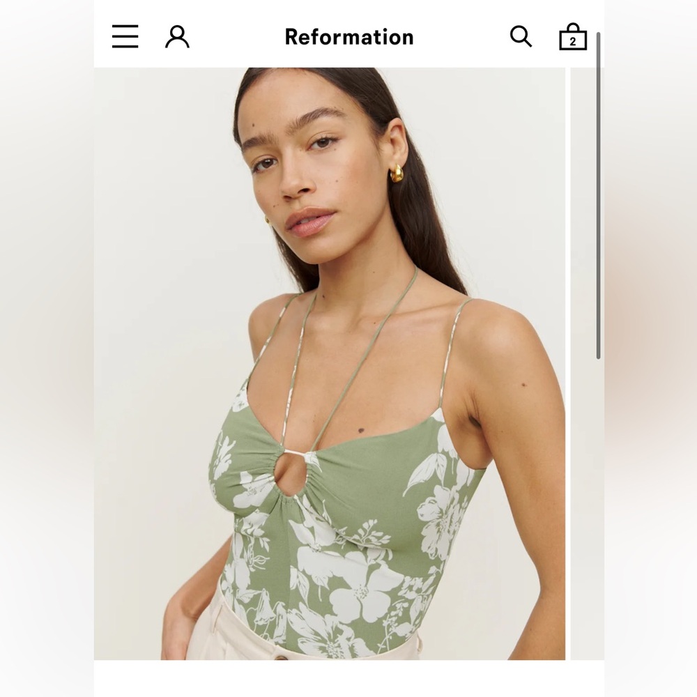 Reformation Octavia Top Willow - Size 6